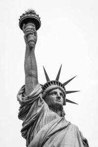 Liberty statue in white background