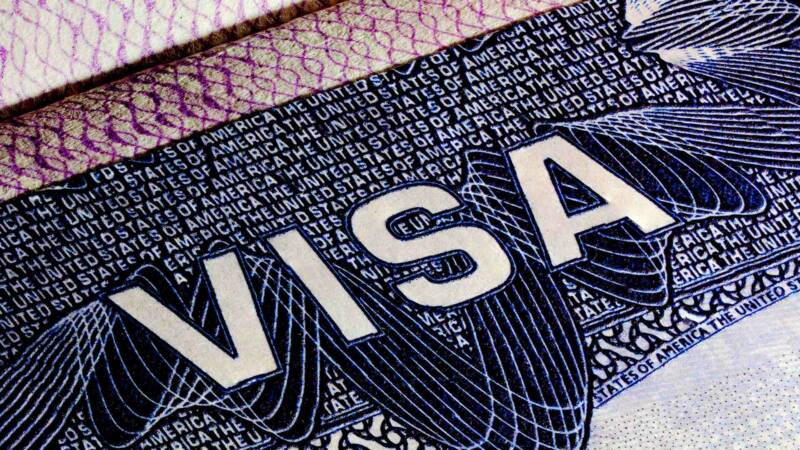 Visa written in a passport