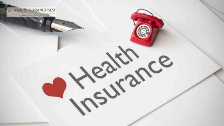 Health insurance envelope with a miniature phone and pen there