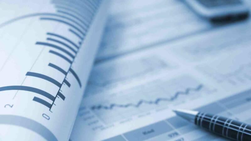 A report full of financial graphs and summary