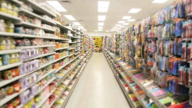 empty supermarket isle
